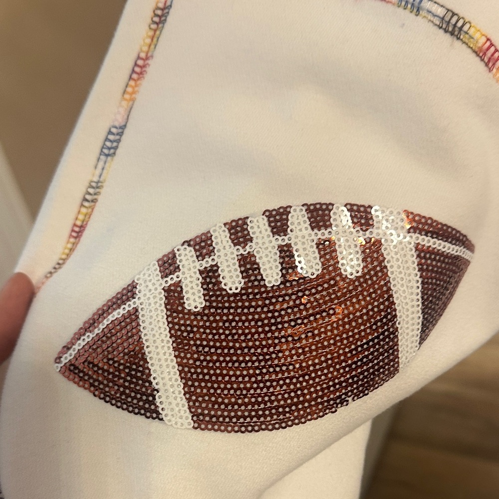 Women's Sporty Football Print Crew Neck Sweatshirt - Picture 2 of 7